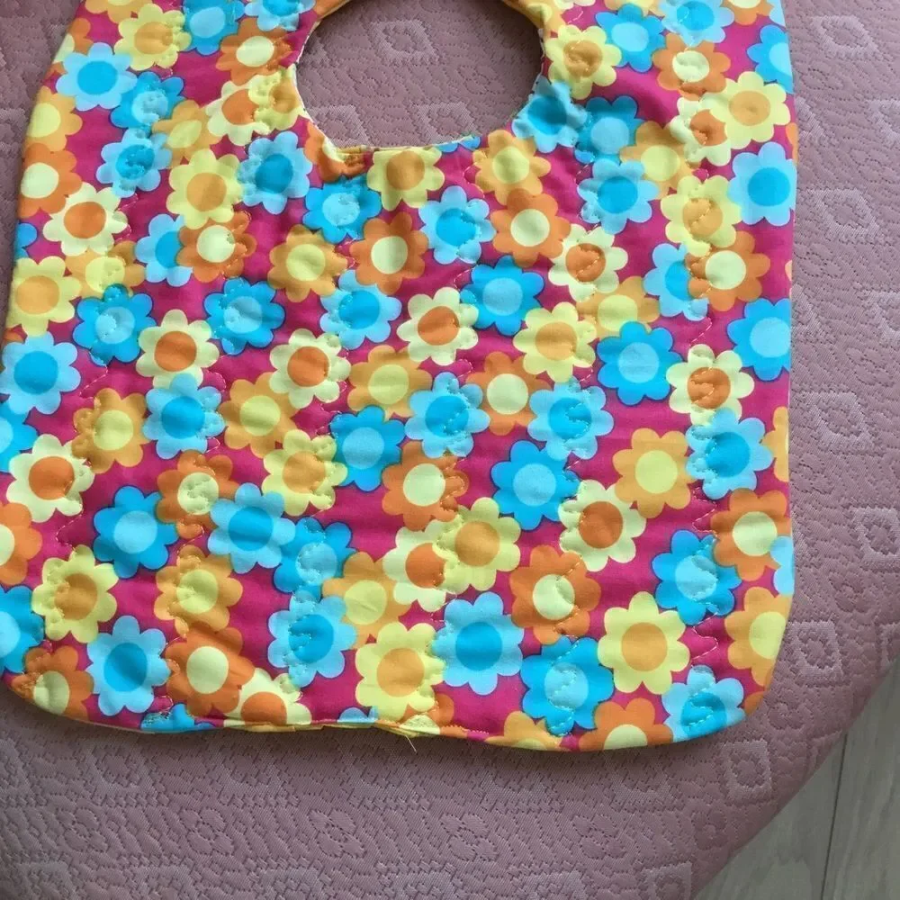 3/$25 or $12 each. Yellow Hand Crafted Quilted Reversible Baby Bib